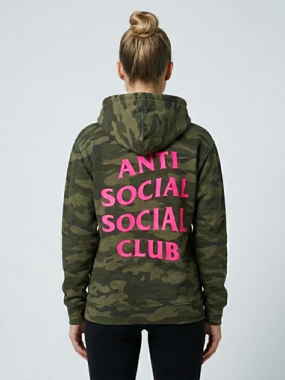 Anti Social Social Club ASSC Camo Pullover Hoodie Green Streetwear Unisex XS S